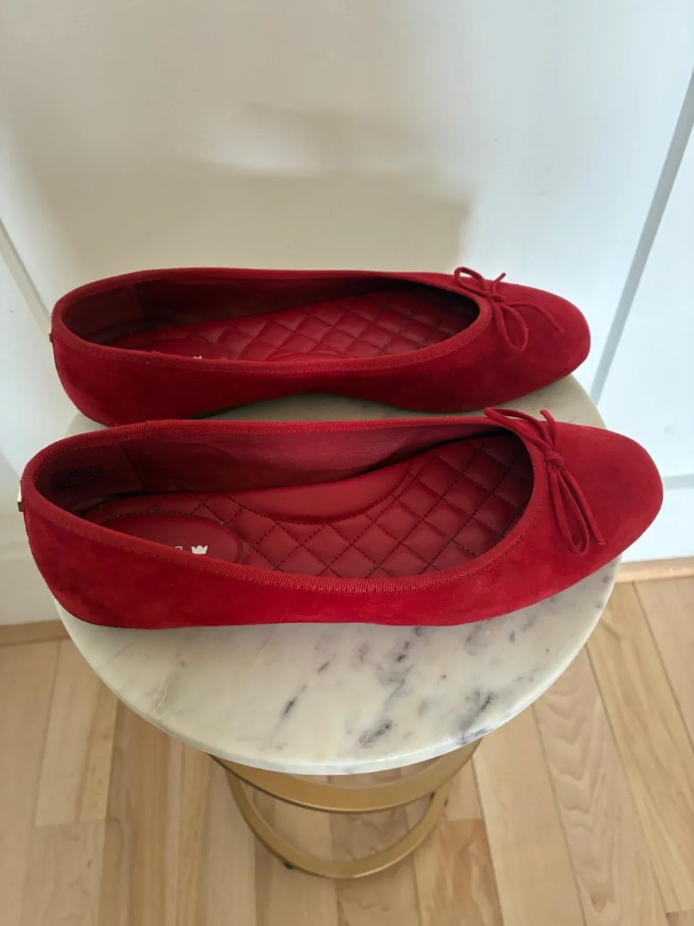 Birdies Hummingbird red suede ballet flats